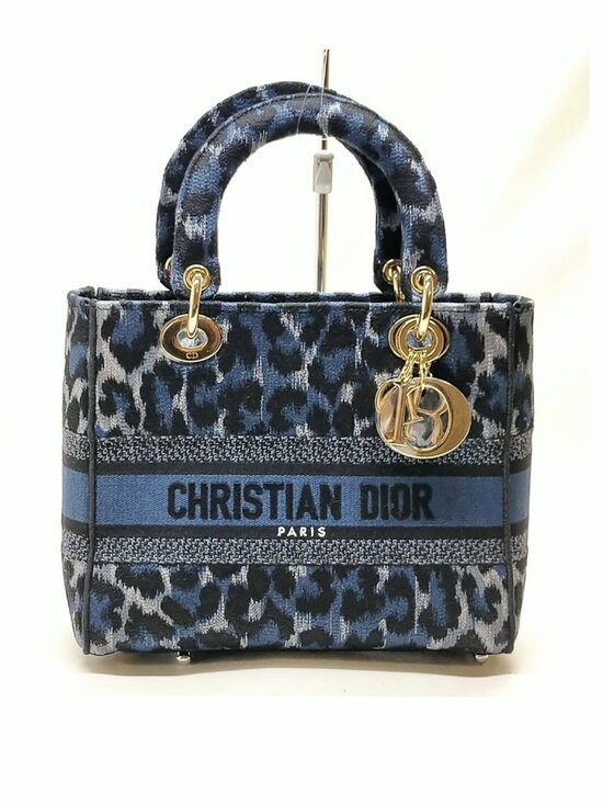 Authentic Dior Lady Dior Leopard Canvas Bag | Christian Dior Top Handle - Picture 2 of 16